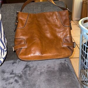 Michael Kors brown leather shoulder bag